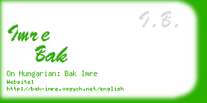 imre bak business card